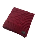 Manta Natalina Tricot Chevron - Bordo com Lurex 0,90x1,80cm