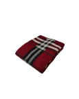 Manta Natalina Tricot Xadrez - Bordô 0,90x1,80cm