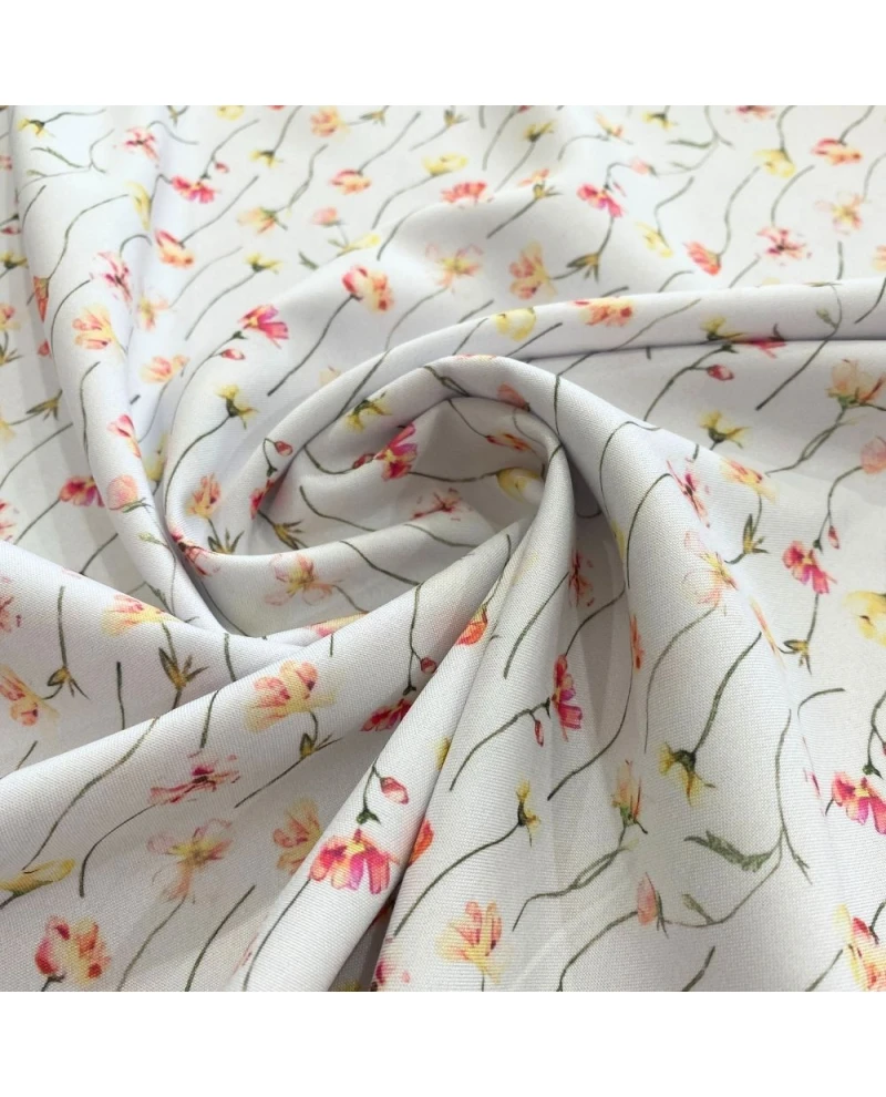 Oxfordine Estamapado Floral fundo branco - 100% Poliéster 1,50 Largura