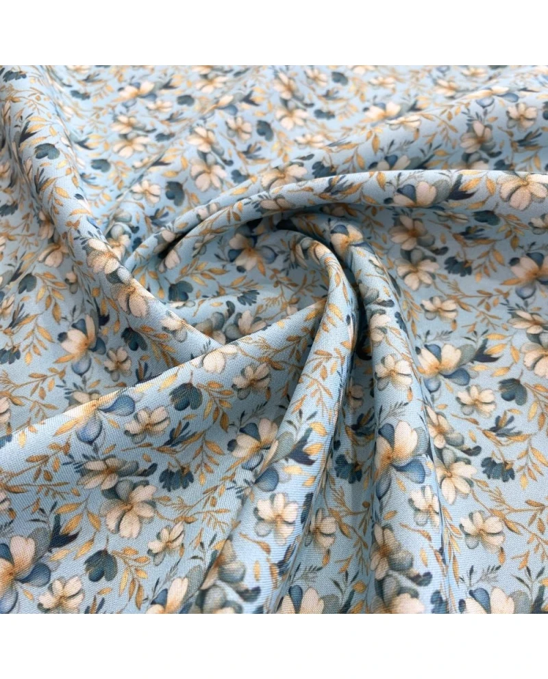 Oxfordine Estampado Floral fundo azul - 100% Poliéster 1,50 Largura