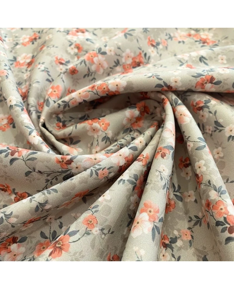 Oxfordine Estampado Floral fundo bege - 100% Poliéster 1,50 Largura