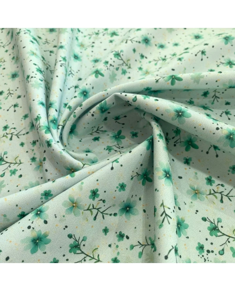 Oxfordine Estampado Floral fundo verde - 100% Poliéster 1,50 Largura