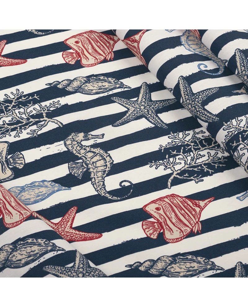 Tecido Impermeável Acquablock Mar Listrado