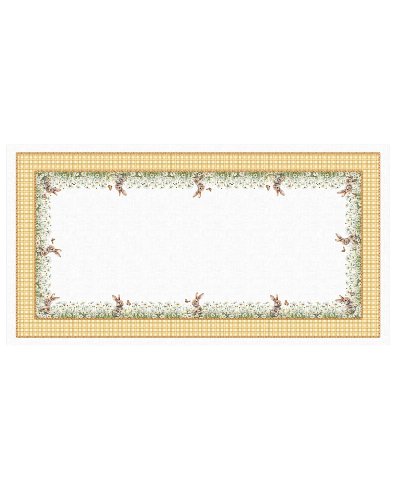 Toalha de Mesa Páscoa Amarela - 1,40 x 2,70m