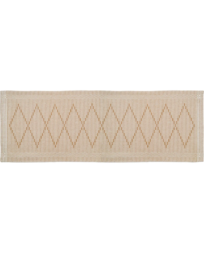 TRILHO ARTESÃO MARROM CLARO 100% ALGODÃO 47X140CM