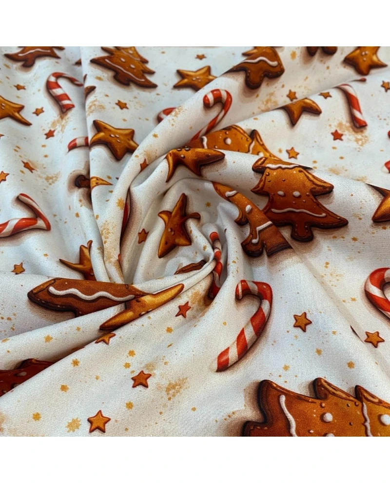 Tricoline Digital Biscoito Natalino - 100% Algodão 1,50 Largura