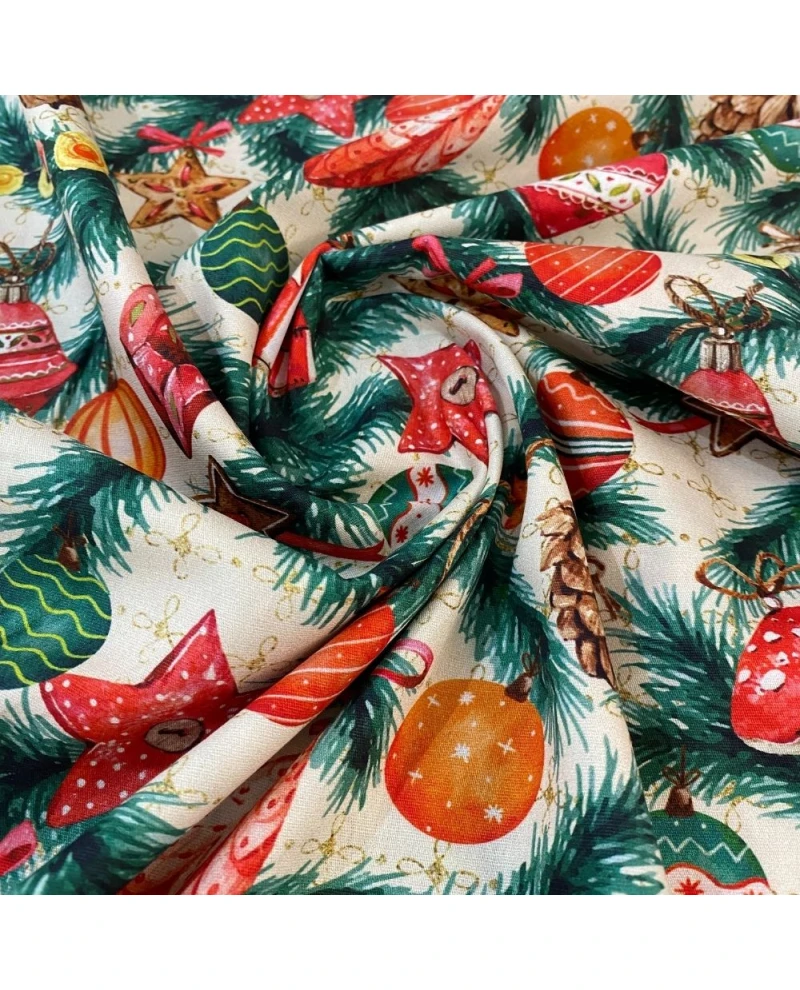Tricoline Digital Enfeites Natalinos - 100% Algodão 1,50 Largura