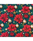 Tricoline Digital Flor Natalina - 100% Algodão 1,50 Largura