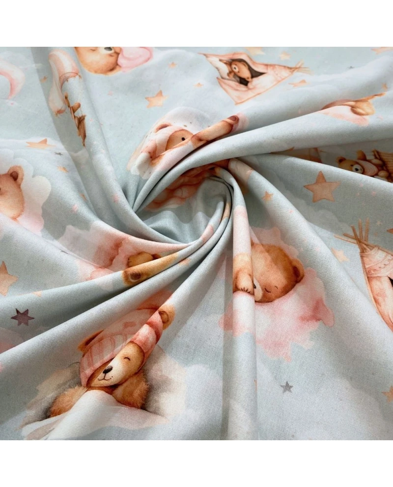 Tricoline Digital Sonhos do Urso Rosa - 100% Algodão 1,50 Largura