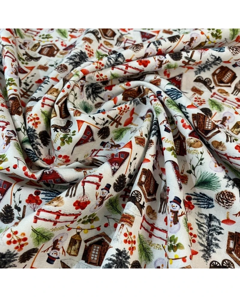 Tricoline Digital Vila do Noel - 100% Algodão 1,50 Largura