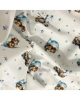 Tricoline Digital branco c/ estrela/urso/lua - 100% Algodão 1,50 Largura
