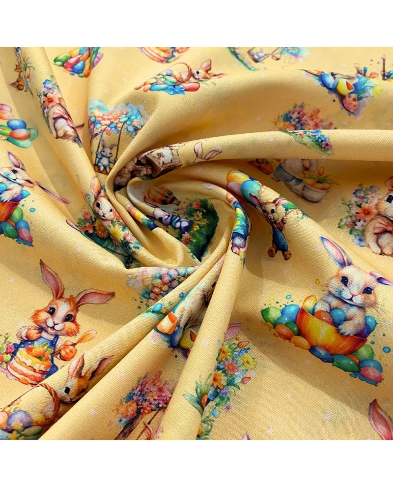 Tricoline Estampa Digital Coelhos - 100% Algodão 1,50 Largura