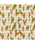 Tricoline Estampa Digital Xadrez c/ cenoura - 100% Algodão 1,50 Largura