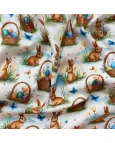 Tricoline Estampa Digital c/ coelho - 100% Algodão 1,50 Largura
