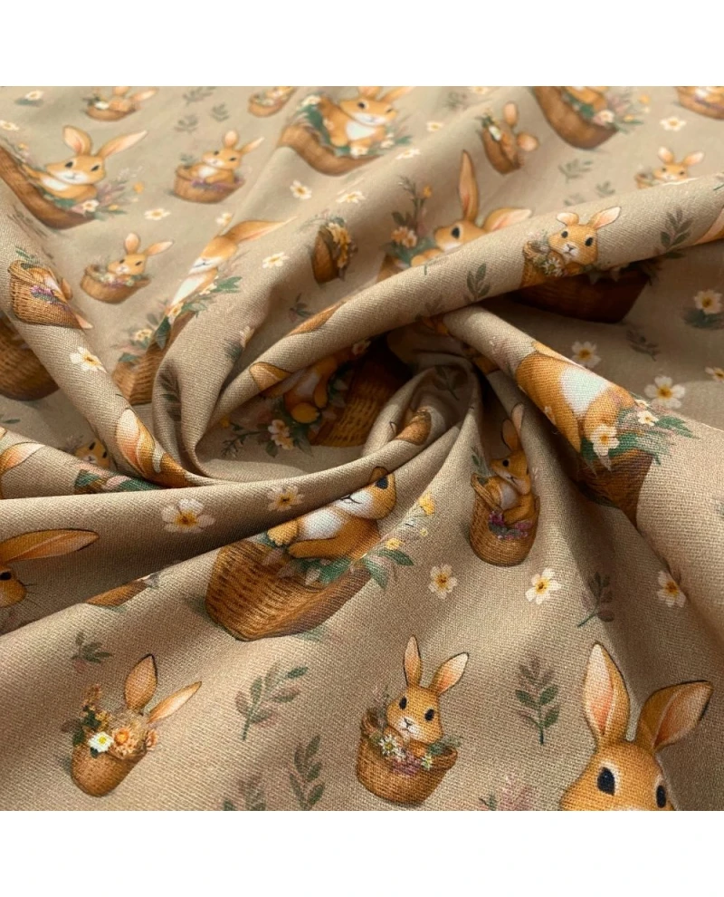 Tricoline Estampa Digital c/coelho - 100% Algodão 1,50 Largura