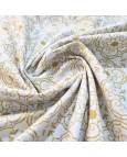 Tricoline Natalino Arabescos com Dourado - 100% Algodão 1,50 Largura