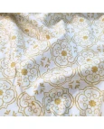 Tricoline Natalino Arabescos com Dourado - 100% Algodão 1,50 Largura
