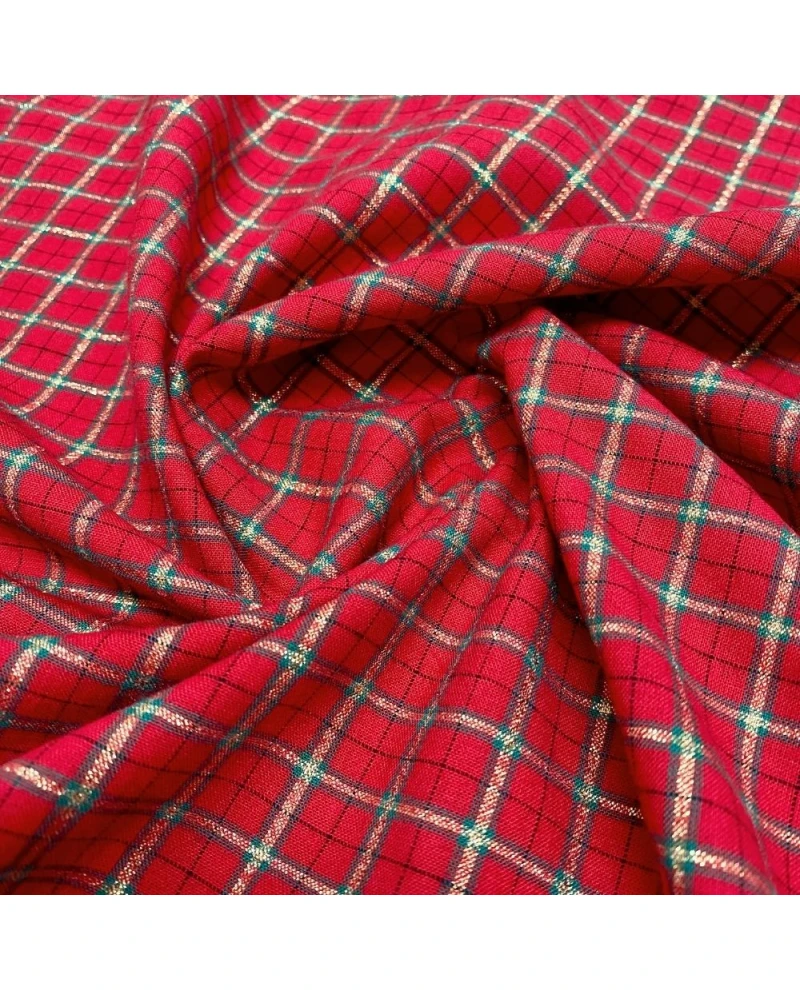 Tricoline Natalino Xadrez - 88% Algodão 12% Poliéster 1,50 Largura