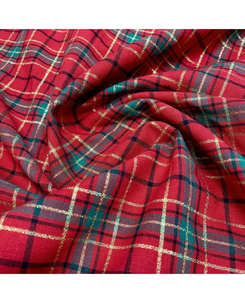 Tricoline Natalino Xadrez - 90% Algodão 10% Poliéster 1,50 Largura